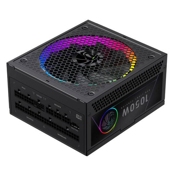 Power Supply ATX 1050W GAMEMAX RGB-1050G PRO, 80+ Gold, 140mm ARGB, Active PFC, ATX 3.1, PCIe5.1, Full MAir Conditionerlar, Black 251395 фото