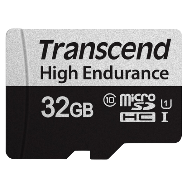 ..32GB MicroSD (Class 10) UHS-I (U1),+SD adapter, Transcend "TS32GUSD350V" (R/W:95/40MB/s, Endurance 128720 фото