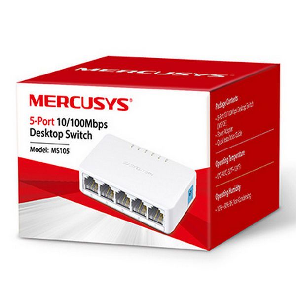 .5-port 10/100Mbps Desktop Switch MERCUSYS "MS105", Plastic Case 92289 фото