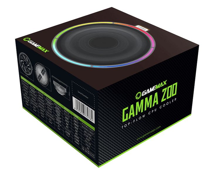 AC Gamemax "Gamma 200" (23.5dBA, 1800RPM, 62CFM, 120mm, RGB, 95W, 266g.) 125468 фото