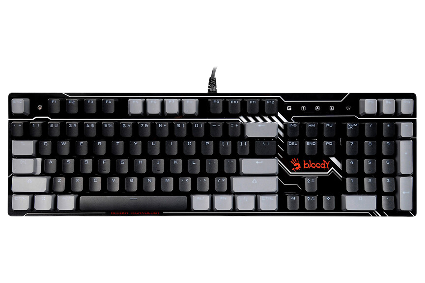 Gaming Keyboard Bloody B808N, Mechanical, Optical Blue Sw, Spill Resistant, Backlit, Black/Grey 203836 фото