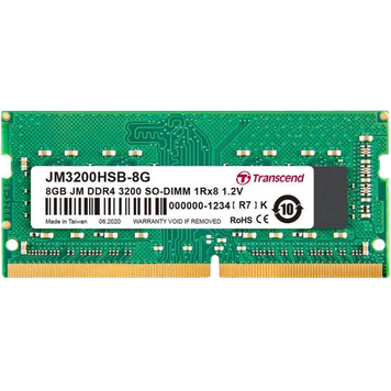.8GB DDR4- 3200MHz SODIMM Transcend PC25600, CL22, 260pin DIMM 1.2V 133421 фото