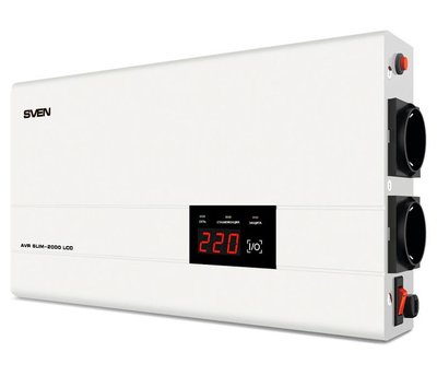 Stabilizer Voltage SVEN SLIM AVR -2000 LCD, 1200W, Output sockets: 2 × CEE 7/4 80687 фото