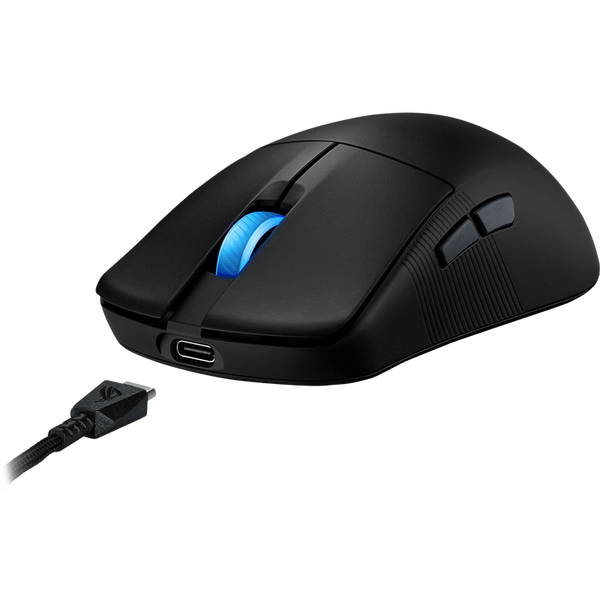Gaming Wireless Mouse Asus ROG Harpe Ace Mini, 42k dpi, 5 buttons, 750IPS, 50G, 49g, Ambidextrous, Opt.SW, 2m, USB+2.4Ghz+BT, Black 224931 Imagini
