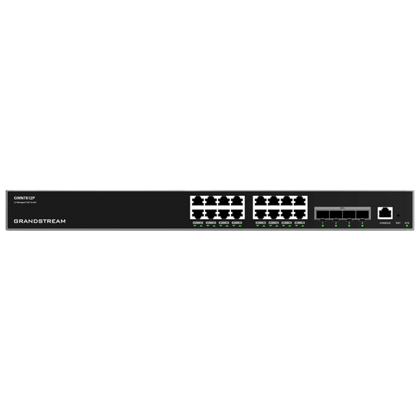 16-port Gigabit Layer 3 Managed Grandstream PoE+ Switch, GWN7812P,16xPoE Ports, 4x10Gbit SFP+, 240W 212592 фото