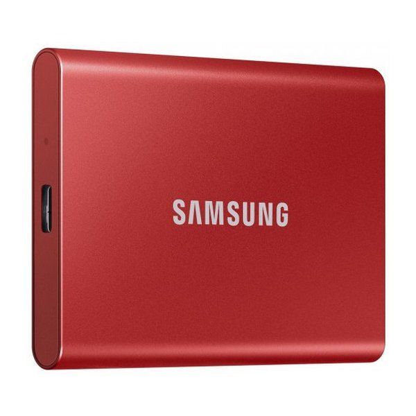 1.0TB (USB3.2/Type-C) Samsung Portable SSD T7 , Red (85x57x8mm, 58g, R/W:1050/1000MB/s) 117406 фото