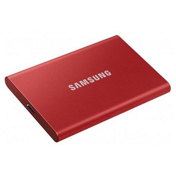 1.0TB (USB3.2/Type-C) Samsung Portable SSD T7 , Red (85x57x8mm, 58g, R/W:1050/1000MB/s) 117406 фото
