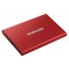 1.0TB (USB3.2/Type-C) Samsung Portable SSD T7 , Red (85x57x8mm, 58g, R/W:1050/1000MB/s) 117406 фото 1