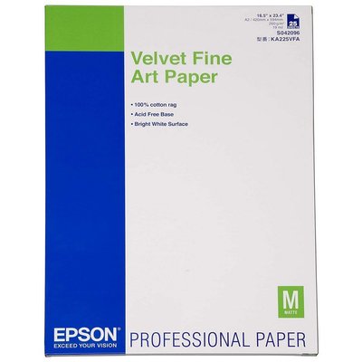 Photo Paper A2 260gr 25 sheets Epson Velvet Fine Art 83119 фото