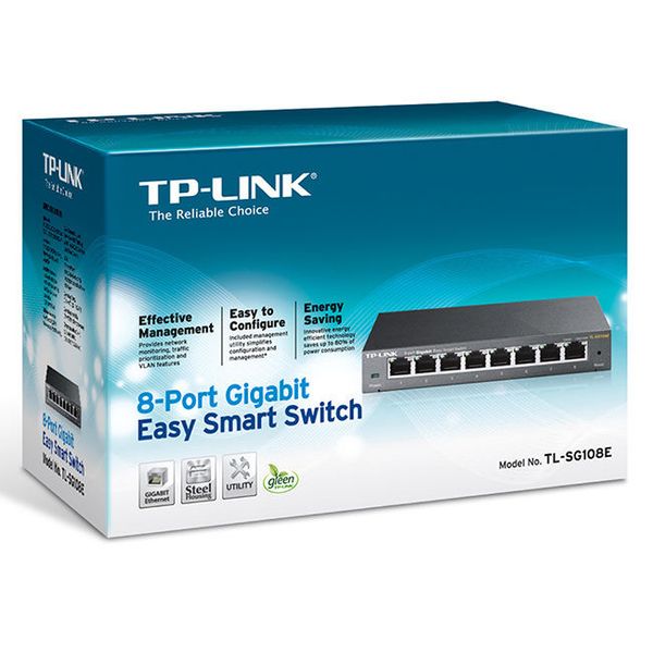 8-port 10/100/1000Mbps Switch TP-LINK "TL-SG108E" Easy Smart 67697 фото