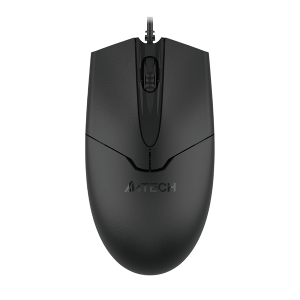 Mouse A4Tech OP-550S, 1200 dpi, 3 buttons, 104g, Optical, USB, 1.5m, With Silent Button, Black 267019 фото