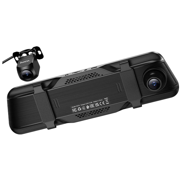 Cameră auto DVR Hoco DV16 9.66-inch streaming media driving recorder(dual-channel with rear camera), Black 245727 Imagini