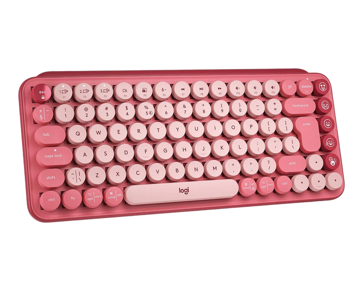 Wireless Keyboard Logitech POP Keys, Mechanical, Compact design, 2xAAA, BT/2.4, EN, Heartbreaker 209793 фото