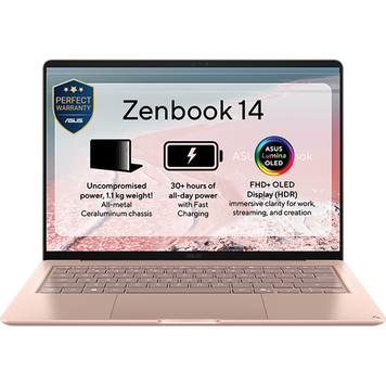NB ASUS 14.0" Zenbook 14 UX3480KA Pink (Ryzen AI 5 330 16Gb 512Gb Win 11) 272844 Imagini