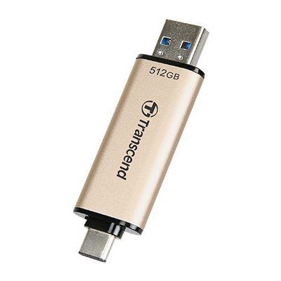 512GB USB3.1/Type-C Flash Drive Transcend "JetFlash 930C", Gold, Classic Cap, OTG (R/W:420/400MB/s) 138836 фото