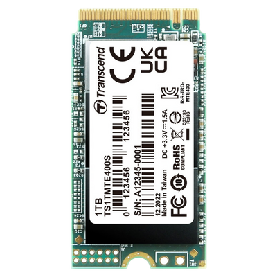 .M.2 NVMe SSD 1.0TB Transcend 400S [42mm, PCIe 3.0 x4, R/W:2000/1700MB/s, 102/275K IOPS, 400TBW] 205038 фото