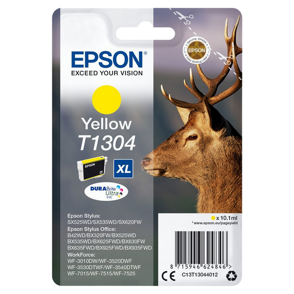 Ink Cartridge Epson Singlepack T1304 DURABrite Ultra Ink, Yellow, C13T13044012 148662 Imagini