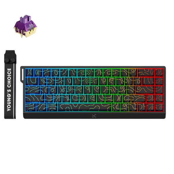 Gaming Keyboard MCHOSE Ace 68 Ultra E-Sport Magnetic SW, HE, 65% Layout, TTC Dragon Lord Magetic Switch, Black Topographic 260746 фото