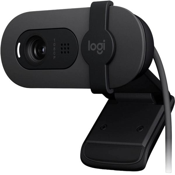 Camera Logitech BRIO 100, 1080p/30fps, FoV 58°, 2MP, Fixed Focus, Shutter, 1.5m, Graphite 209814 фото