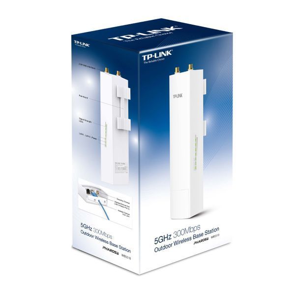 Wi-Fi N Outdoor Access Point/Base Station TP-LINK "WBS510", 300Mbps, 5Ghz, Pharos Mngmt, PoE 79797 фото