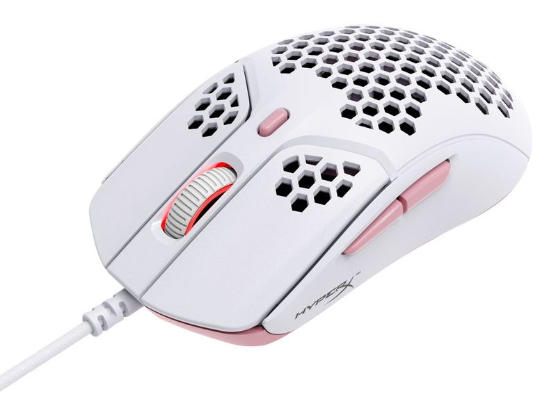 Gaming Mouse HyperX Pulsefire Haste, 400-16000 dpi, 6 buttons, 40G, 450IPS, 80g, White/Pink, USB 141568 фото
