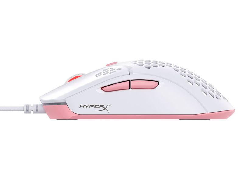 Gaming Mouse HyperX Pulsefire Haste, 400-16000 dpi, 6 buttons, 40G, 450IPS, 80g, White/Pink, USB 141568 фото