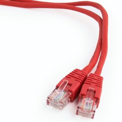 5m, Patch Cord Red, PP12-5M/R, Cat.5E, Cablexpert, molded strain relief 50u" plugs 30890 фото