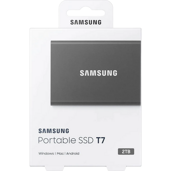2.0TB Samsung Portable SSD T7 Grey, USB-C 3.1 (85x57x8mm, 58g, R/W:1050/1000MB/s) 116663 Imagini