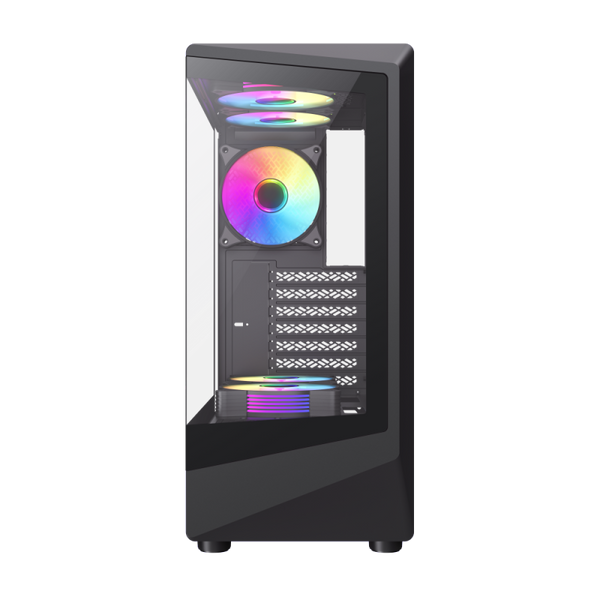 Case ATX GAMEMAX Vista COC AB, w/o PSU, 0.6mm, 5x120mm ARGB, ARGB Strip, Front&Side TGl, 1xUSB-C, 1x 224520 Imagini