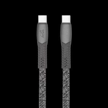 Type-C to Type-C Cable Rivacase PS6105 GR12, nylon braided, 1.2M, Gray 211322 Imagini