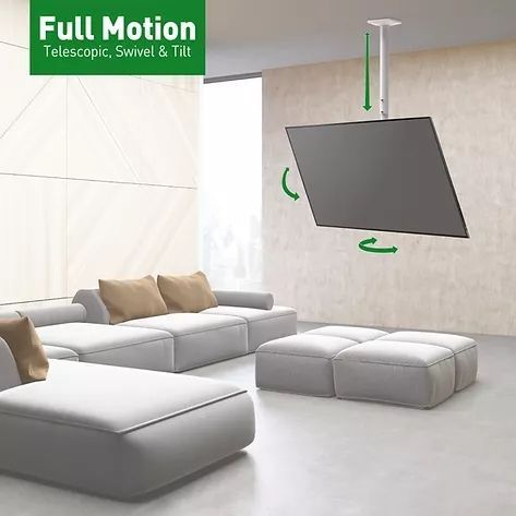 Ceiling Mount Barkan ''3500'' White/Black 29"-65" Full Motion, max.40kg, VESA mm: up to 400x400mm 106385 фото
