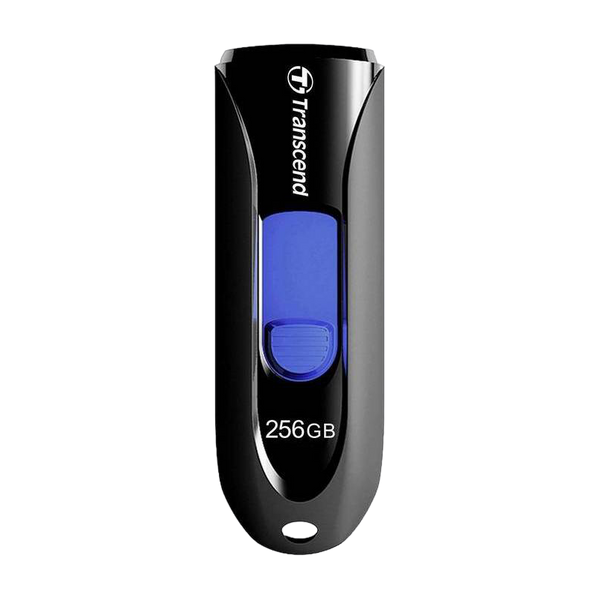 256GB USB3.1 Flash Drive Transcend "JetFlash 790", Black-Blue, Slider (R/W:90/40MB/s) 124512 фото