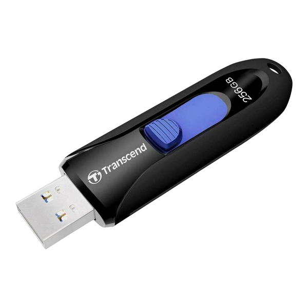 256GB USB3.1 Flash Drive Transcend "JetFlash 790", Black-Blue, Slider (R/W:90/40MB/s) 124512 фото