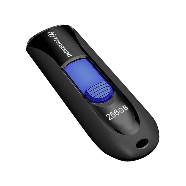 256GB USB3.1 Flash Drive Transcend "JetFlash 790", Black-Blue, Slider (R/W:90/40MB/s) 124512 фото