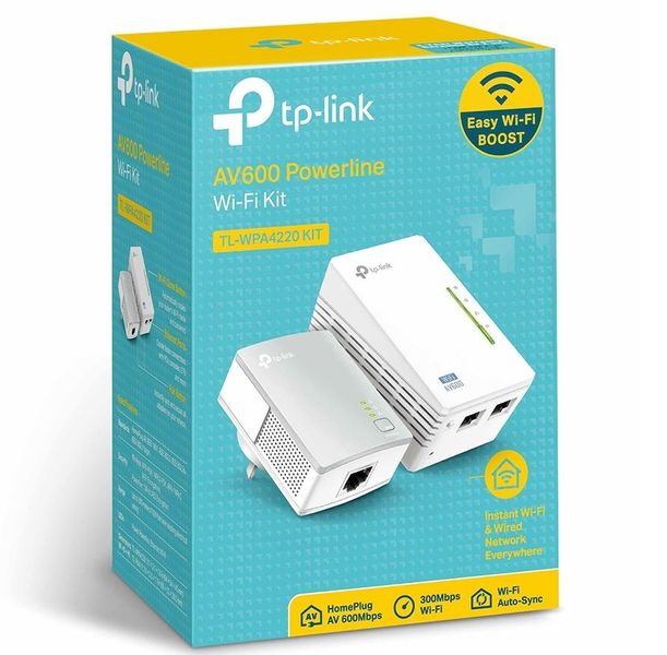 Powerline Adapter/Access Point Wi-Fi N TP-Link, TL-WPA4220 KIT, AV600, 2x100Mbps Ports 67695 фото