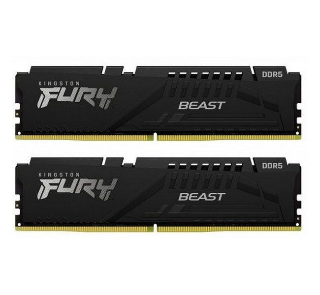 64GB DDR5-6000MHz Kingston FURY Beast (Kit of 2x32GB) (KF560C40BBK2-64), CL40-40-40, 1.35V, Black 203806 фото