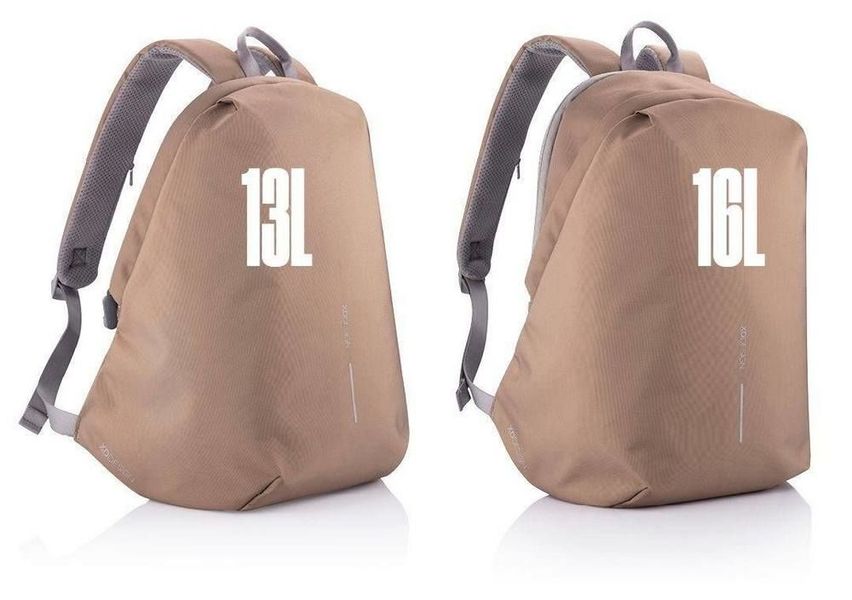 Backpack Bobby Soft, anti-theft, P705.796 for Laptop 15.6" & City Bags, Brown 132036 фото