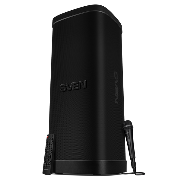 Partybox SVEN "PS-1250" 300W, TWS, IPx4, Bluetooth, FM, USB, microSD, LED-display, 13500mA*h, Black 268469 Imagini