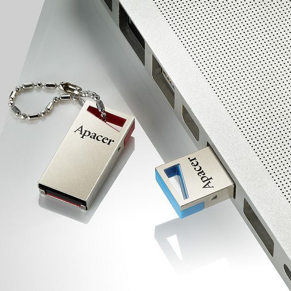 128GB USB3.1 Flash Drive Apacer "AH155", Silver, Super-Mini, Metal Case, Capless (AP128GAH155U-1) 122143 Imagini