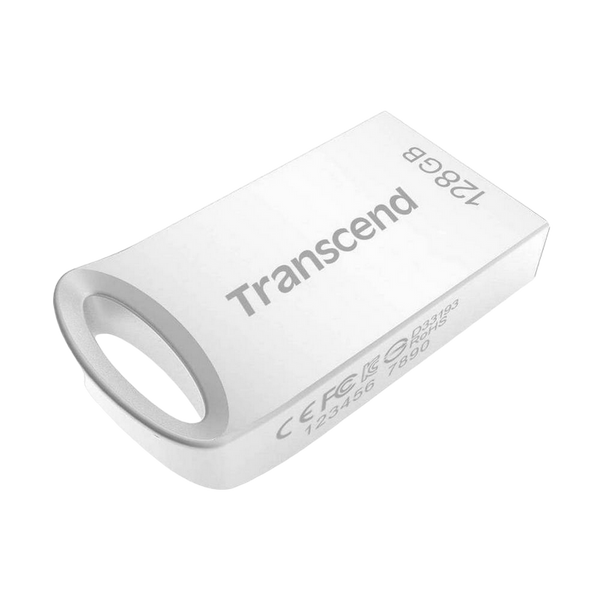 128GB USB3.1 Flash Drive Transcend "JetFlash 710S", Silver, Metal Case, Ultra-Slim (R/W:90/50MB/s) 108980 фото