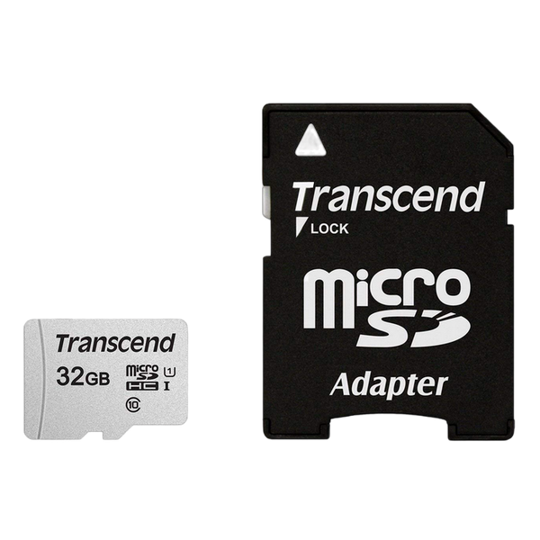 ..32GB MicroSD (Class 10) UHS-I (U1),+SD adapter, Transcend "TS32GUSD300S-A" (R/W:95/45MB/s) 88409 Imagini