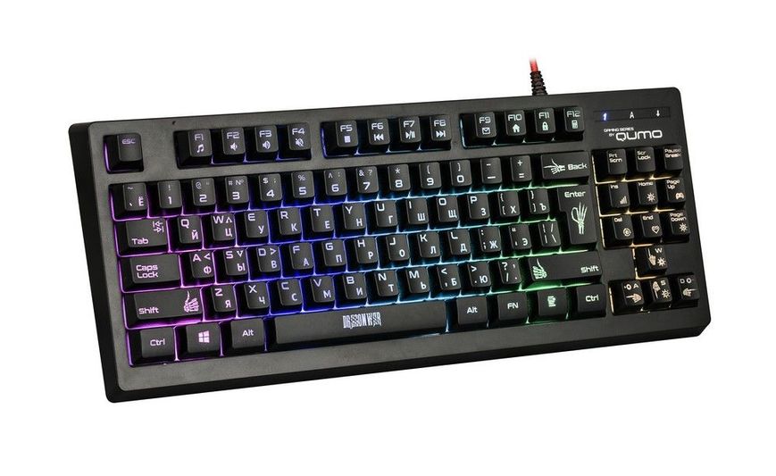 Gaming Keyboard & Mouse Qumo Pandemonium, Compact, Fn key, RGB, AntiGhosting, Black, USB 102892 фото