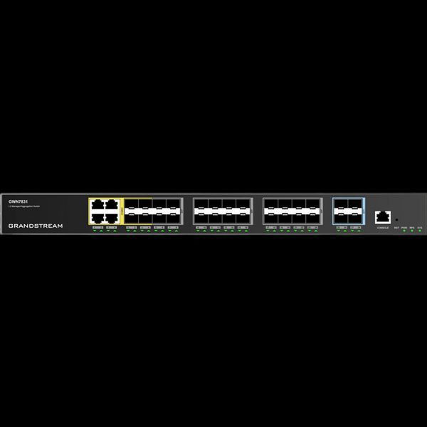 32-ports Layer 3 Aggregation Switch Grandstream "GWN7831", 4xGbit Combo, 24xSFP, 4x10Gbit SFP+, Cons 212600 Imagini