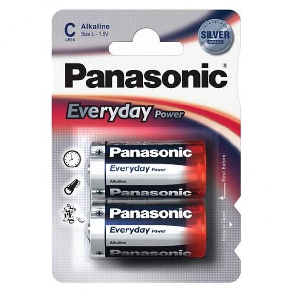 C size Panasonic "EVERDAY Power" 1.5V, Alkaline, Blister*2, LR14REE/2BR 201330 Imagini