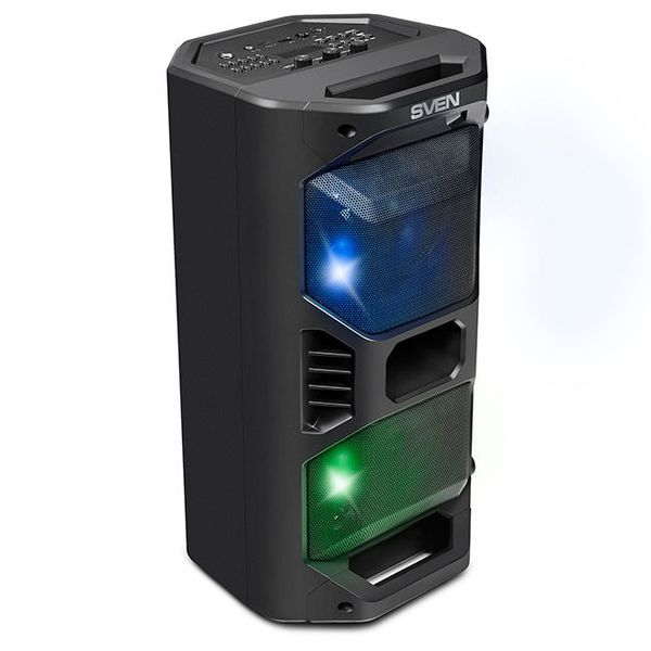 Partybox SVEN "PS-600" 50w, Black, Bluetooth, microSD, FM, AUX, USB, LED, power:8000mA, USB, DC5V 106005 фото