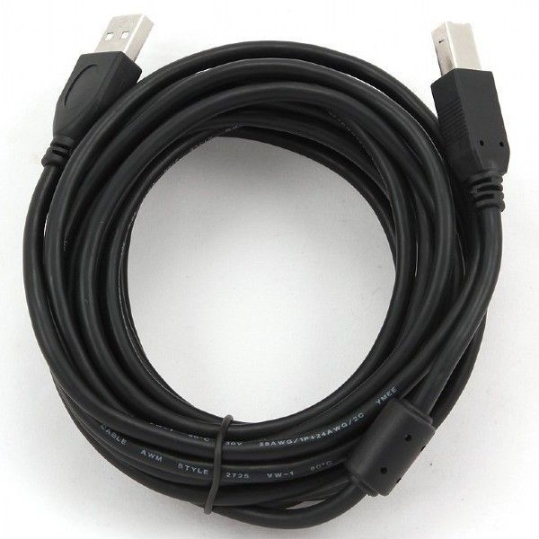 Cable USB, AM/BM, 4.5 m, USB2.0 Premium quality with ferrite core, Cablexpert, CCF-USB2-AMBM-15 44412 фото