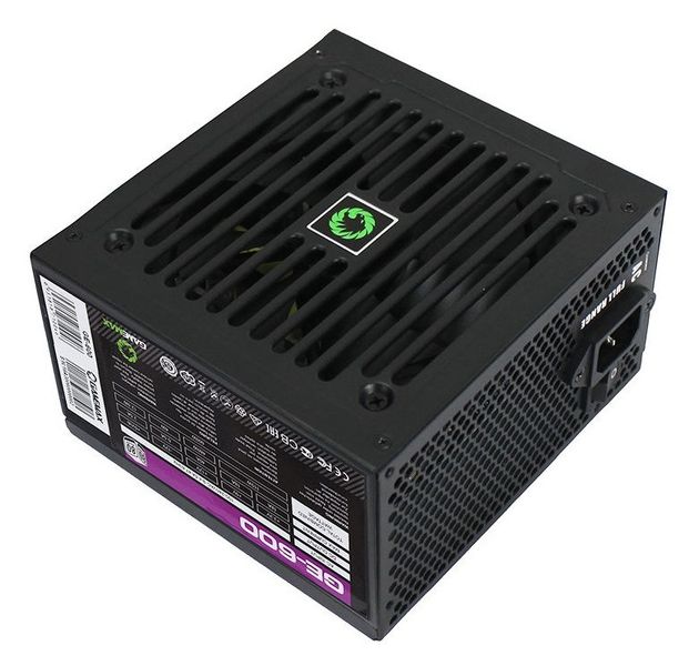 Power Supply ATX 600W GAMEMAX GE-600, 80+, Active PFC, 120mm fan, Retail 80674 фото