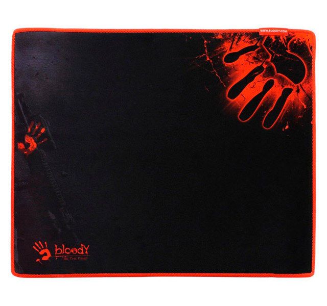 Gaming Mouse Pad Bloody B-080S, 430 x 350 x 2mm, Cloth/Rubber, Anti-fray stitching, Black/Red 116124 фото