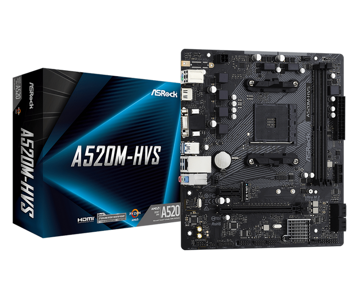 MB AM4 ASRock A520M-HVS mATX 119500 фото