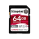 ..64GB SDXC Card (Class 10) UHS-II , U3, Kingston Canvas React Plus "SDR2/64GB" (R/W:300/260MB/s) 210276 Imagini 1